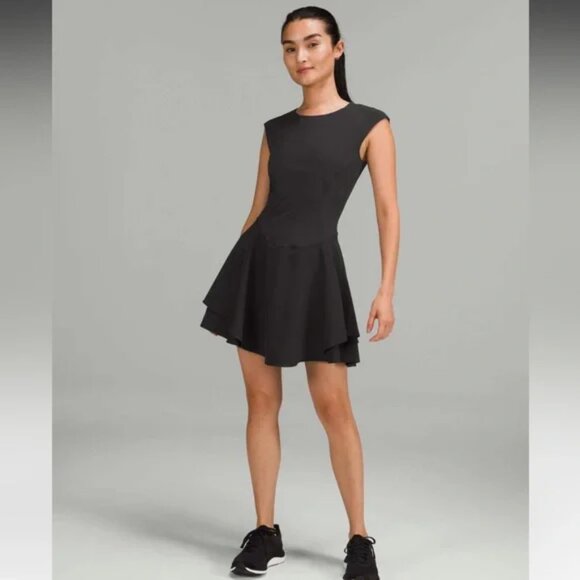 Lululemon Everlux Mesh-Back Tennis Dress Black Size 10 - Picture 2 of 8